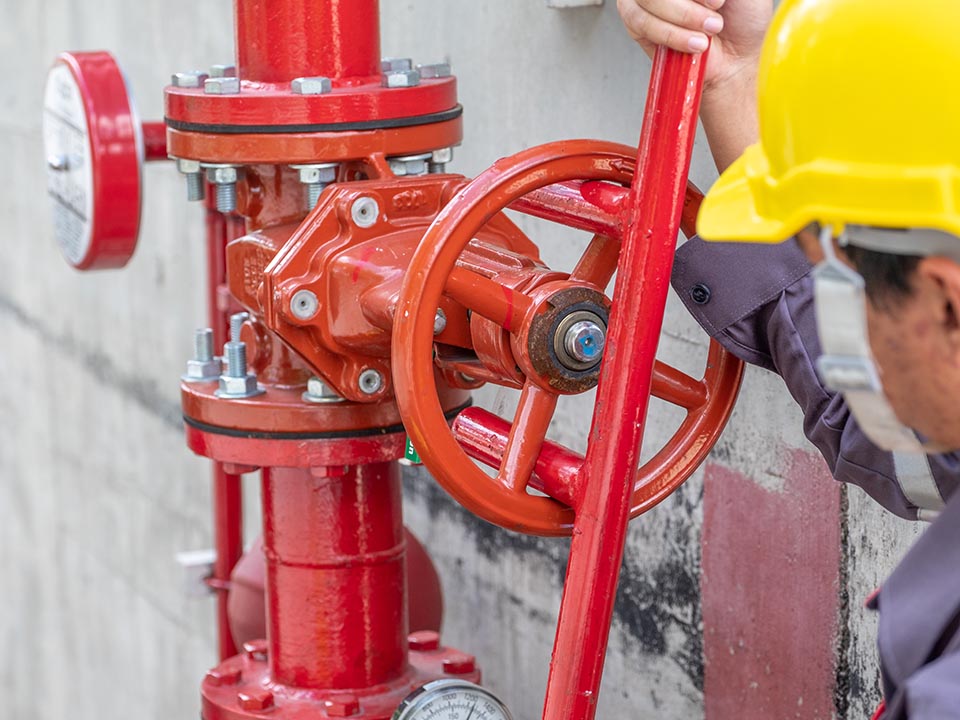 Maintenance Technician Test system Springer Prevent fire in a factory monthly Off valve Red pipe install equipment service