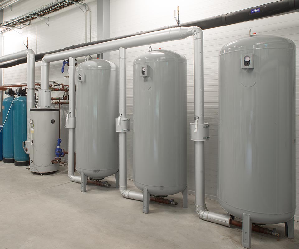 Boiler room. Piping system. Boiler units.